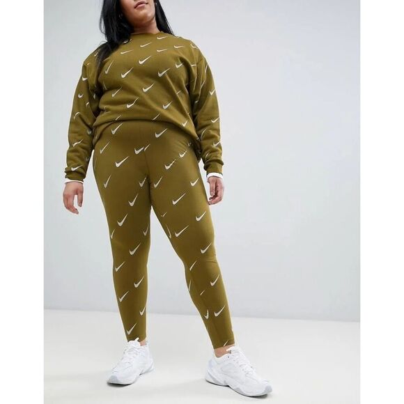 Nike Sportswear Leg-A-See Olive Green Metallic Women’s Leggings Large CJ5024-368 - Picture 16 of 16